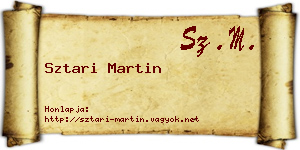 Sztari Martin névjegykártya